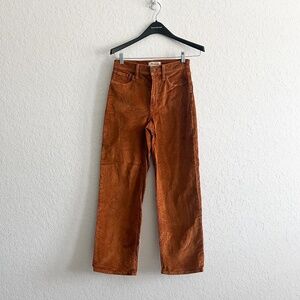 Madewell Perfect Vintage Wide Leg Corduroy Burnt Orange Pants - Size 25